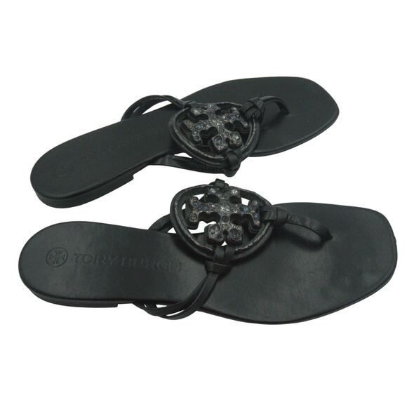 Tory Burch Metal Jeweled Miller Crystal Sandals – Black | Women’s 9.5 main image 4